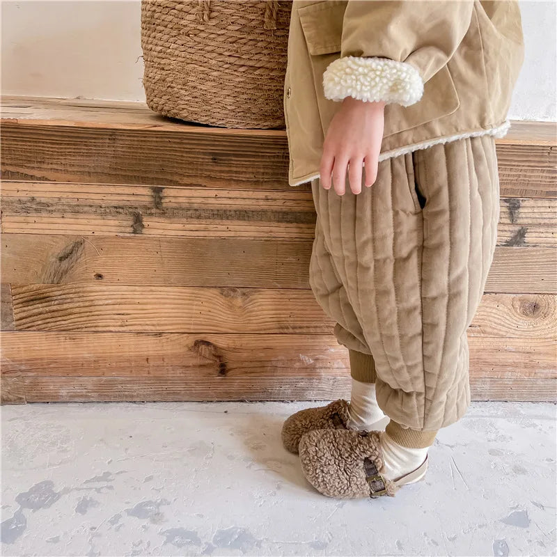 Children's Clothing From 2 To 7 Years Winter Kids Warm Cotton-Padded Trousers Baby Girls Thick Pants Toddler Boys Wear Clothes Whispering Desires Shoppe