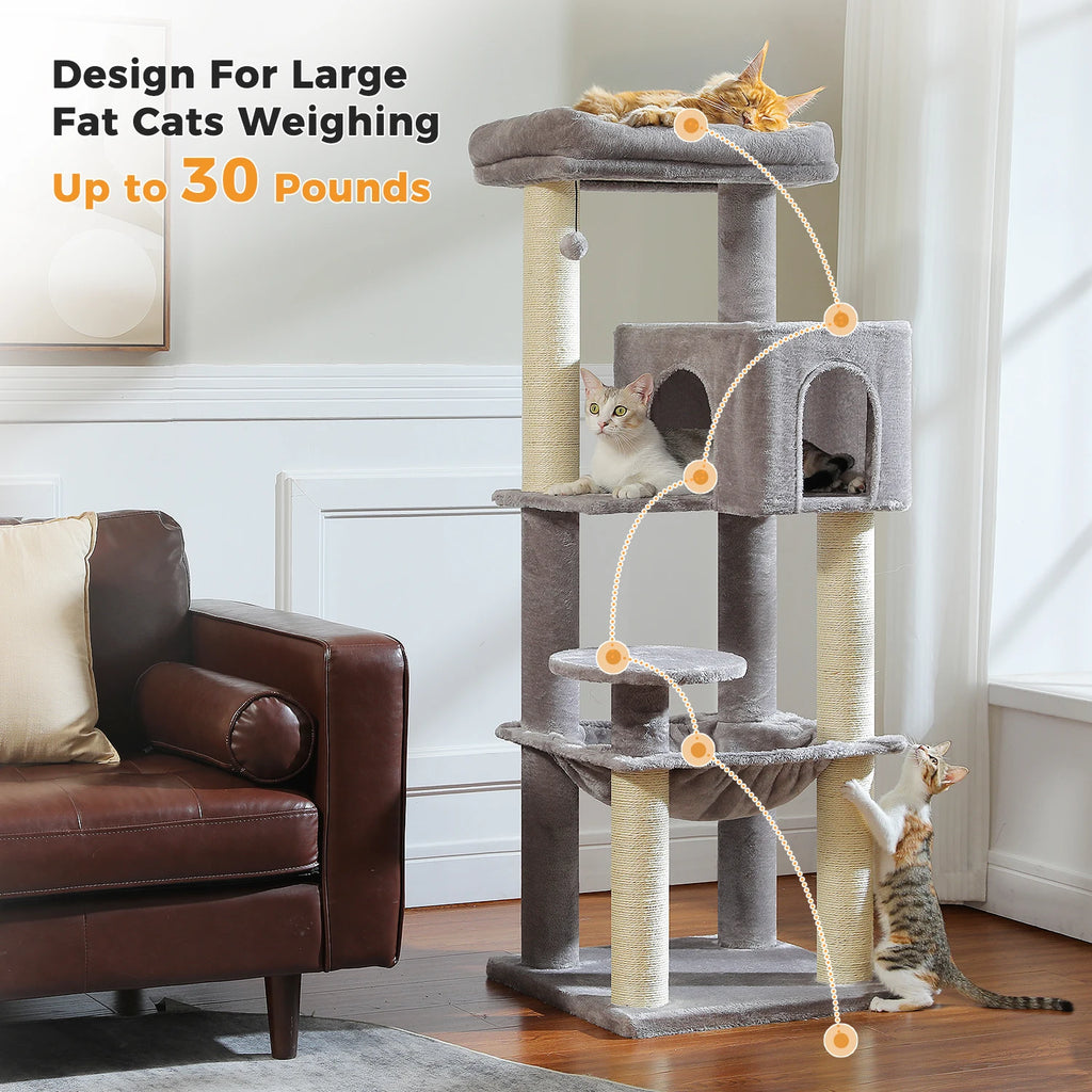 147cm Cat Tree with Large Condo & Hammock