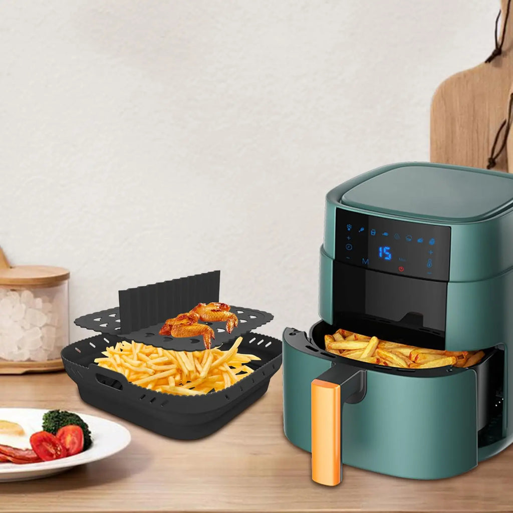 Square Silicone Air Fryer Liner with Divider