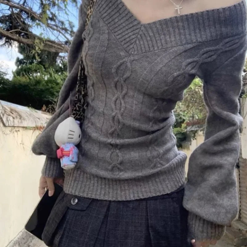 Women's Slim V-Neck Knit Sweater
