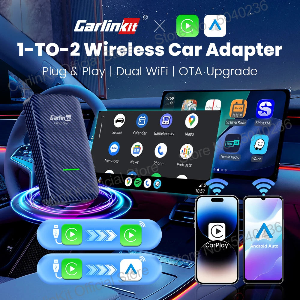 CarlinKit CP2A Wireless CarPlay & Android Auto Adapter