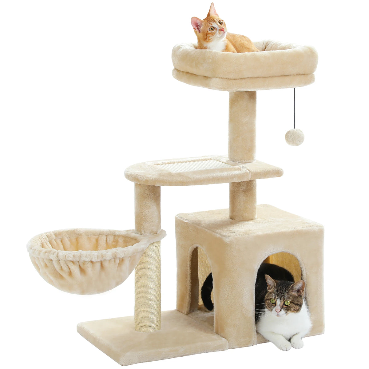 Compact Cat Tree with Removable Perch & Hammock