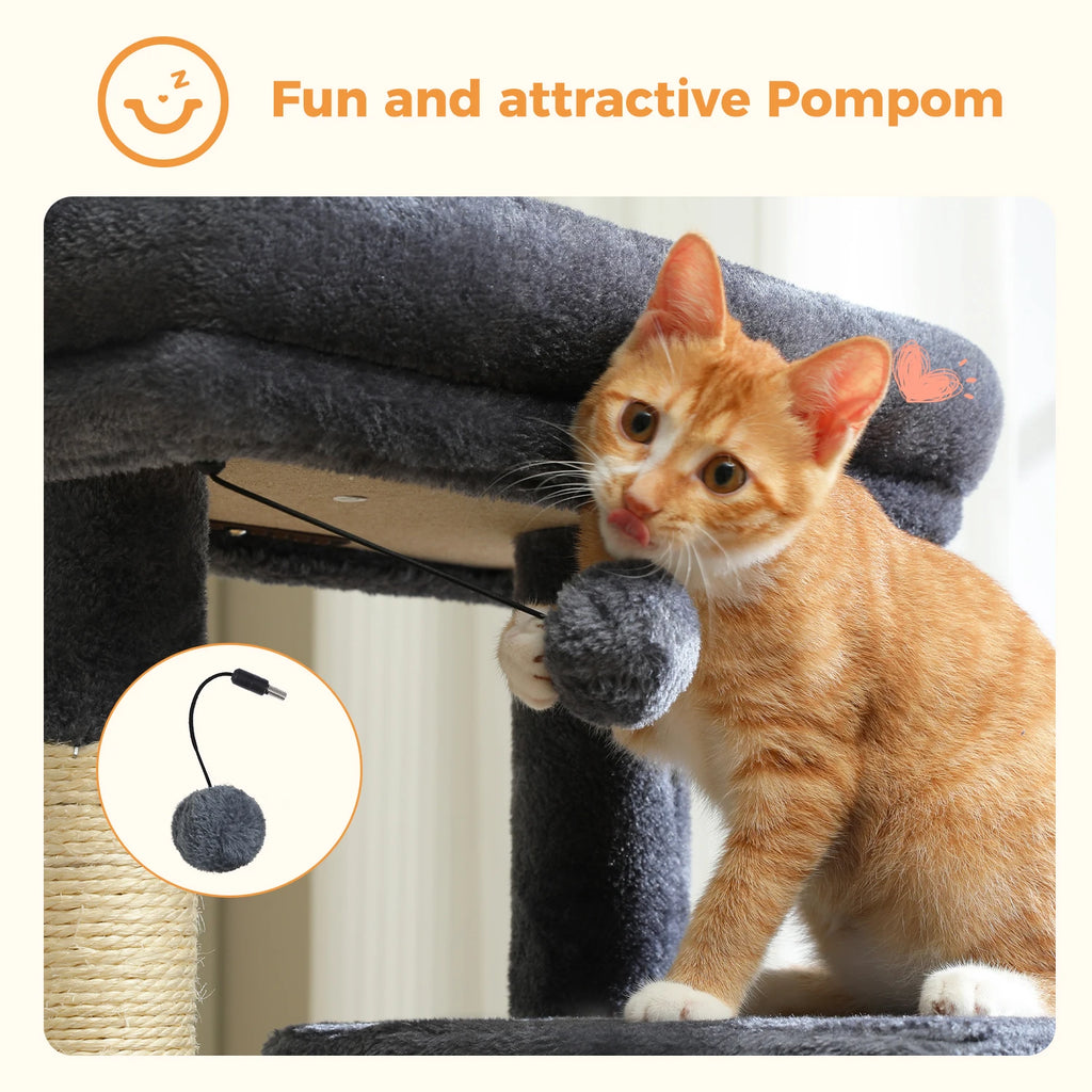 113cm Five-Level Cat Tree with Hammock & Condo