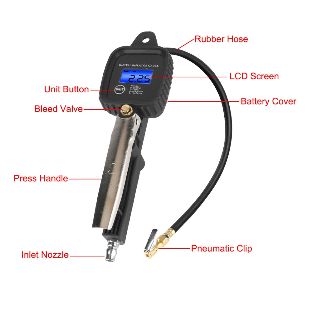 LEEPEE Digital Tire Inflator & Pressure Gauge