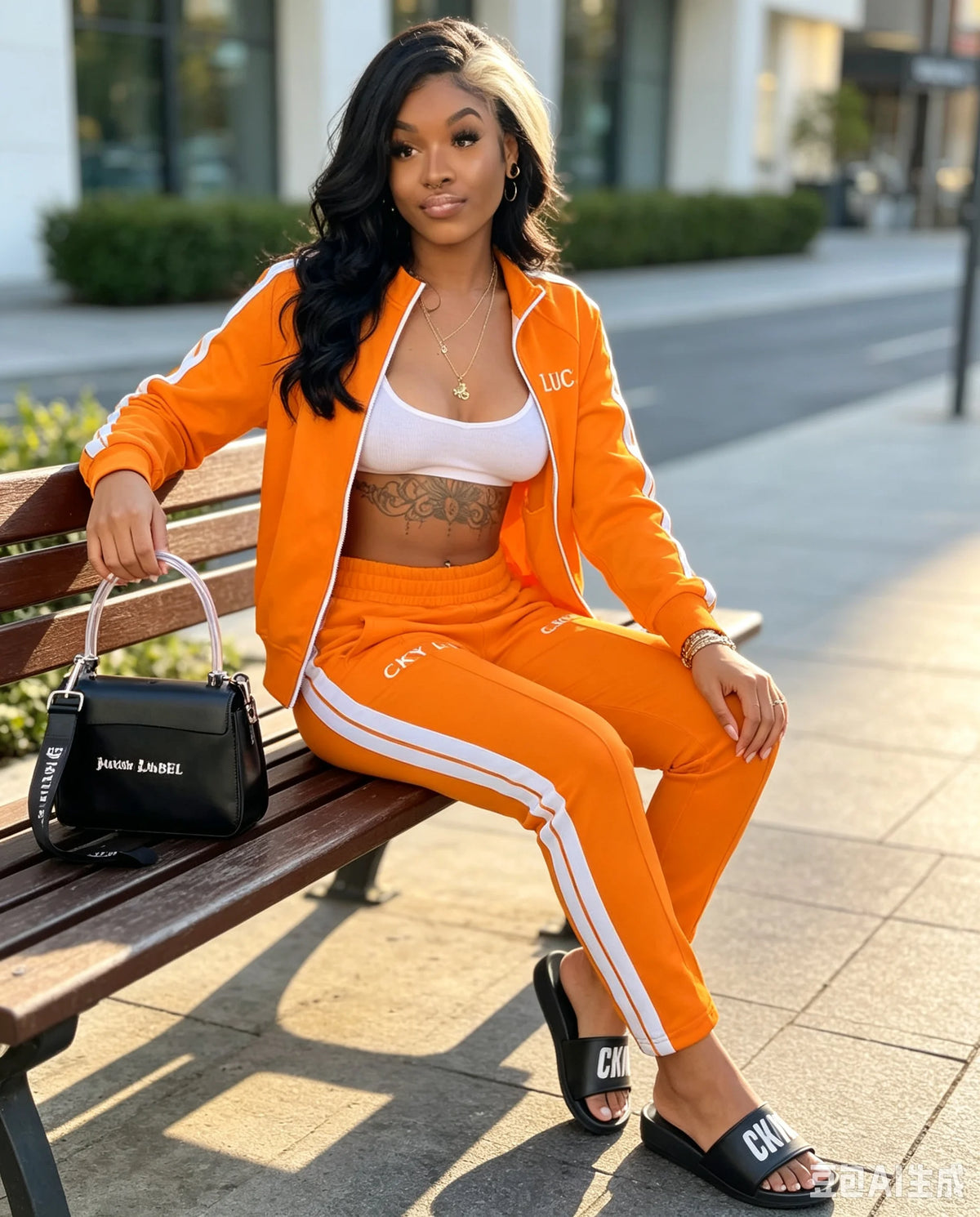 Women's Embroidered Zip-Up Top and Pants Set