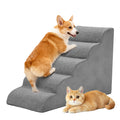 JHK 3-5 Step High-Density Foam Dog Stairs Ramp for Small Dogs Curved Pet Dog Steps Indoor Non-Slip Pet Ladder Ramp Stairs Whispering Desires Shoppe