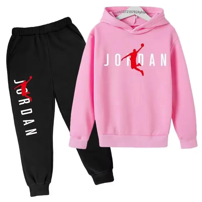 Children's Letter-Print Hoodie and Pants Set