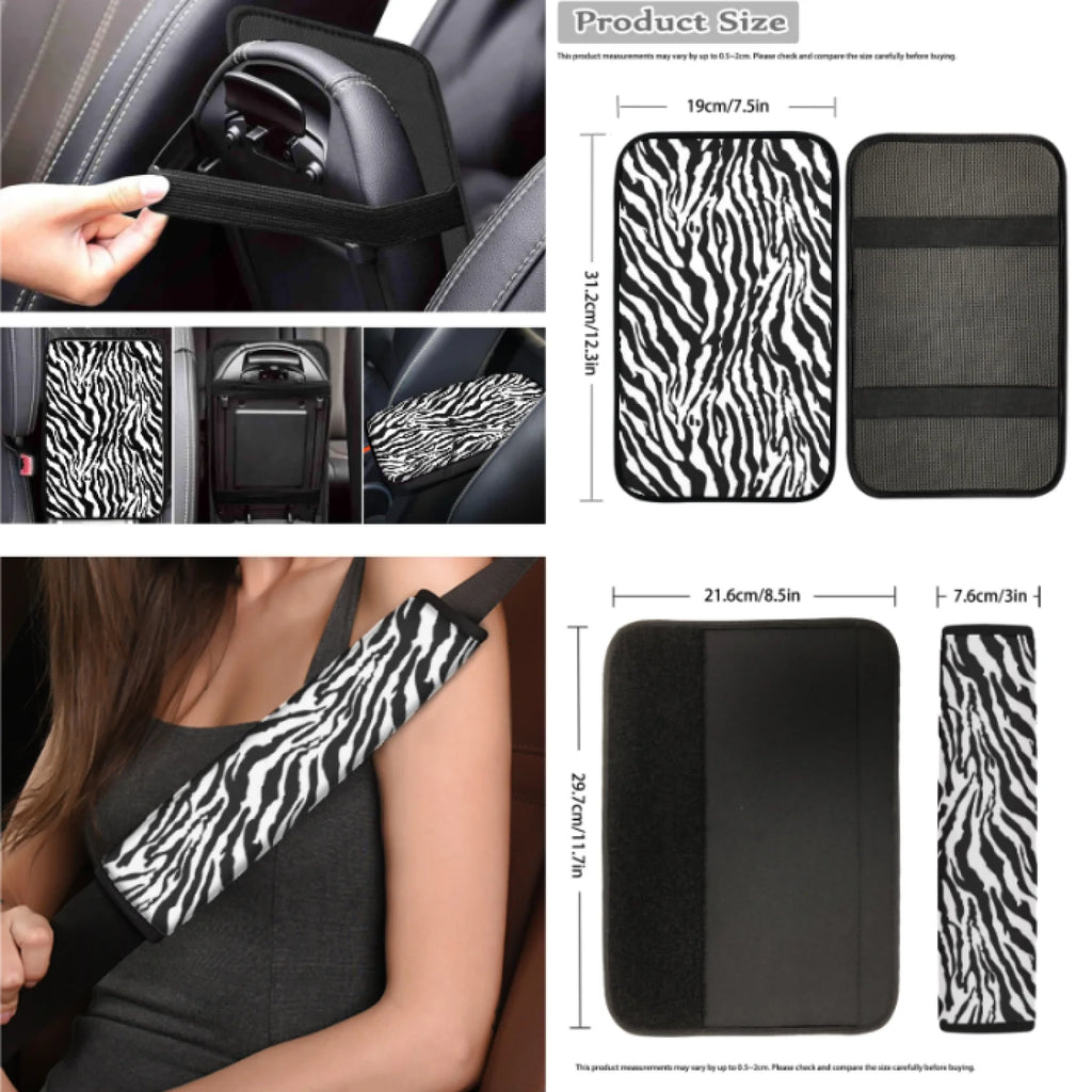 Animal-Print Car Interior Accessory Set – 14 Pieces