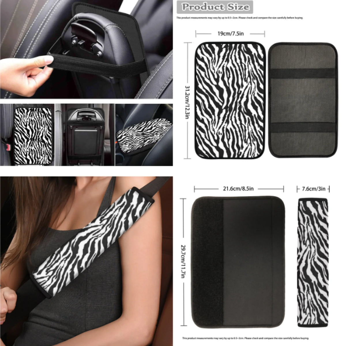 Animal-Print Car Interior Accessory Set – 14 Pieces