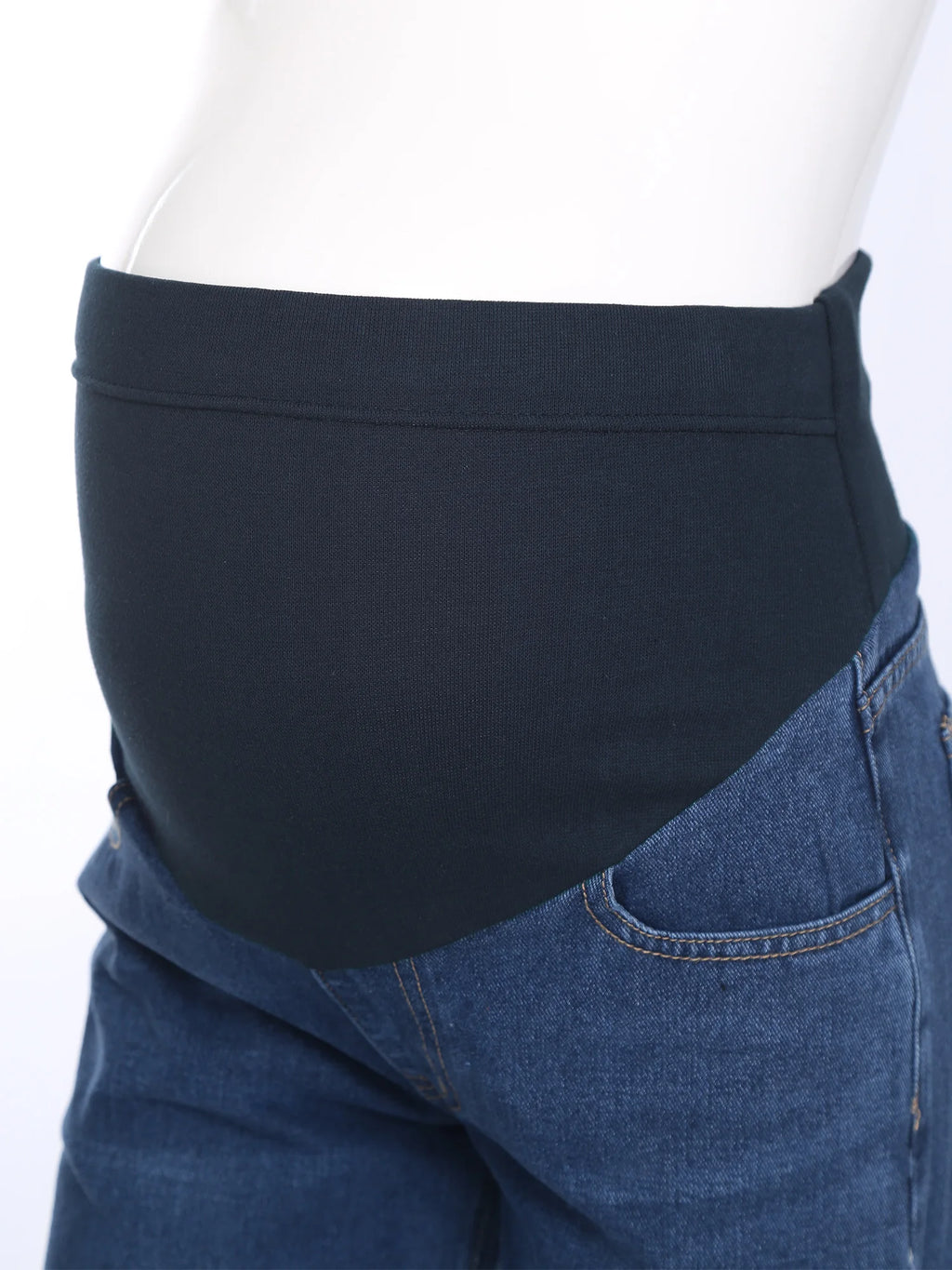 Pregnant Women Jeans High Waist Support Belly Maternity Hip Lifting Elastic Denim Pants Shorts for Daily Work Street Loungewear Whispering Desires Shoppe