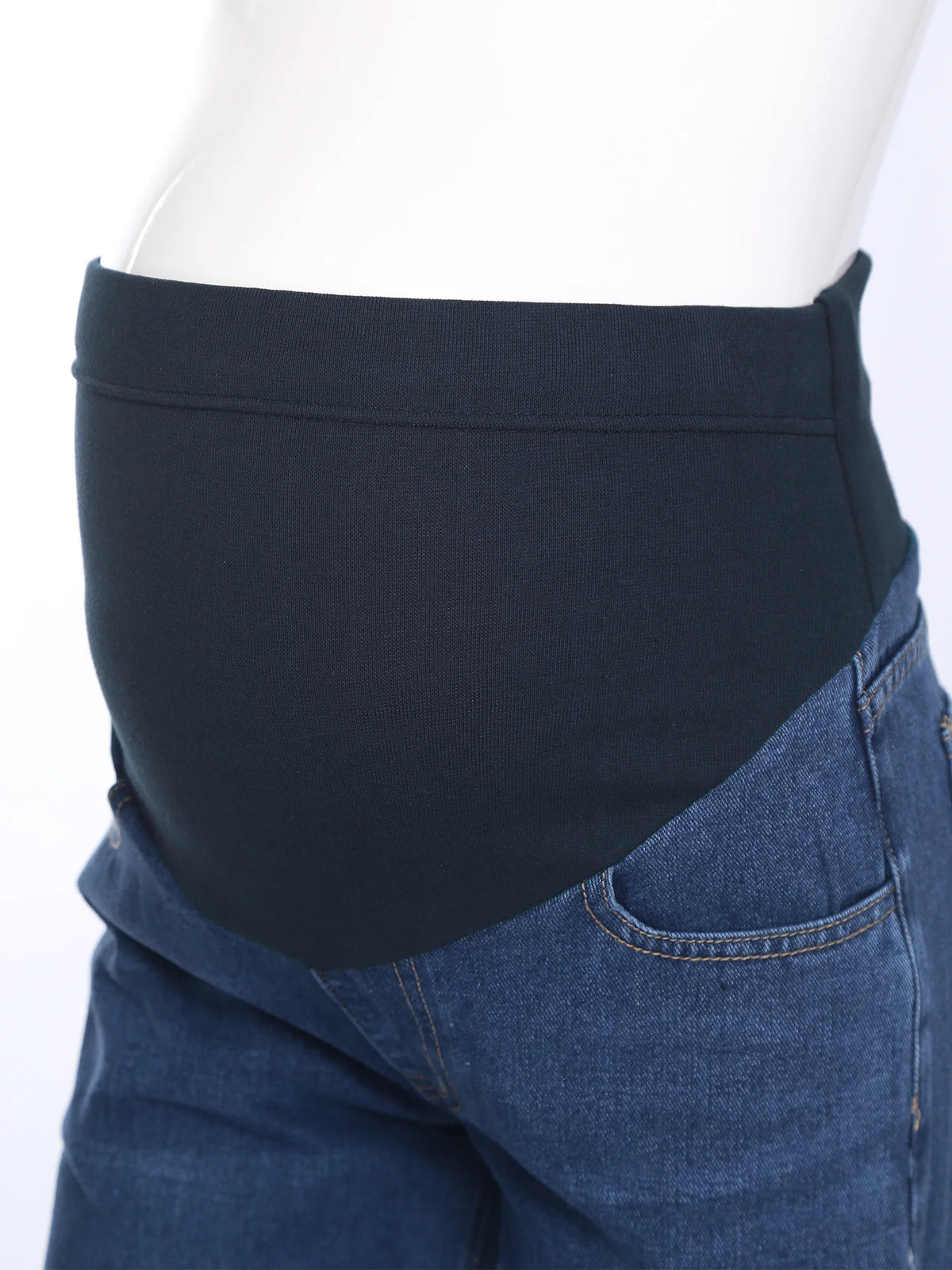Pregnant Women Jeans High Waist Support Belly Maternity Hip Lifting Elastic Denim Pants Shorts for Daily Work Street Loungewear Whispering Desires Shoppe