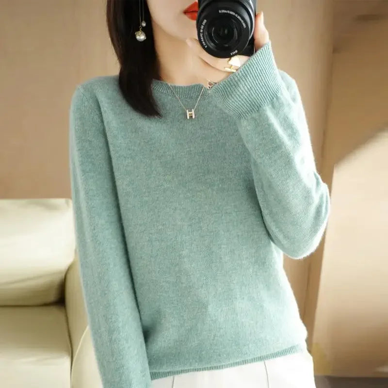 Women's Slim Round-Neck Knit Sweater