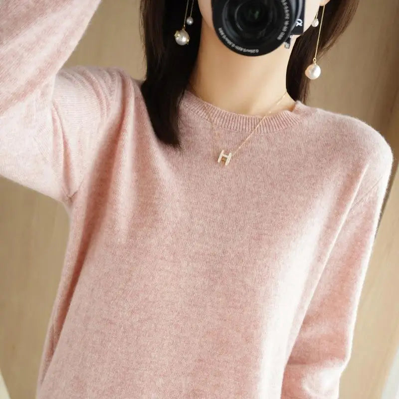 Women's Slim Round-Neck Knit Sweater