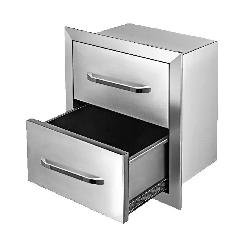 SucceBuy Stainless-Steel Outdoor BBQ Kitchen Drawers