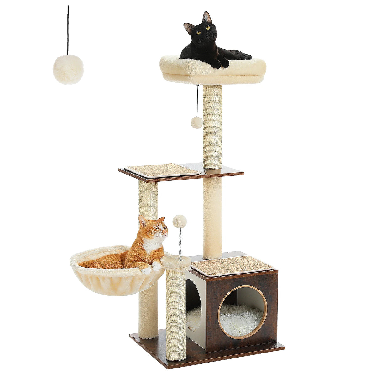 110cm Cat Tree with Condo & Hammock