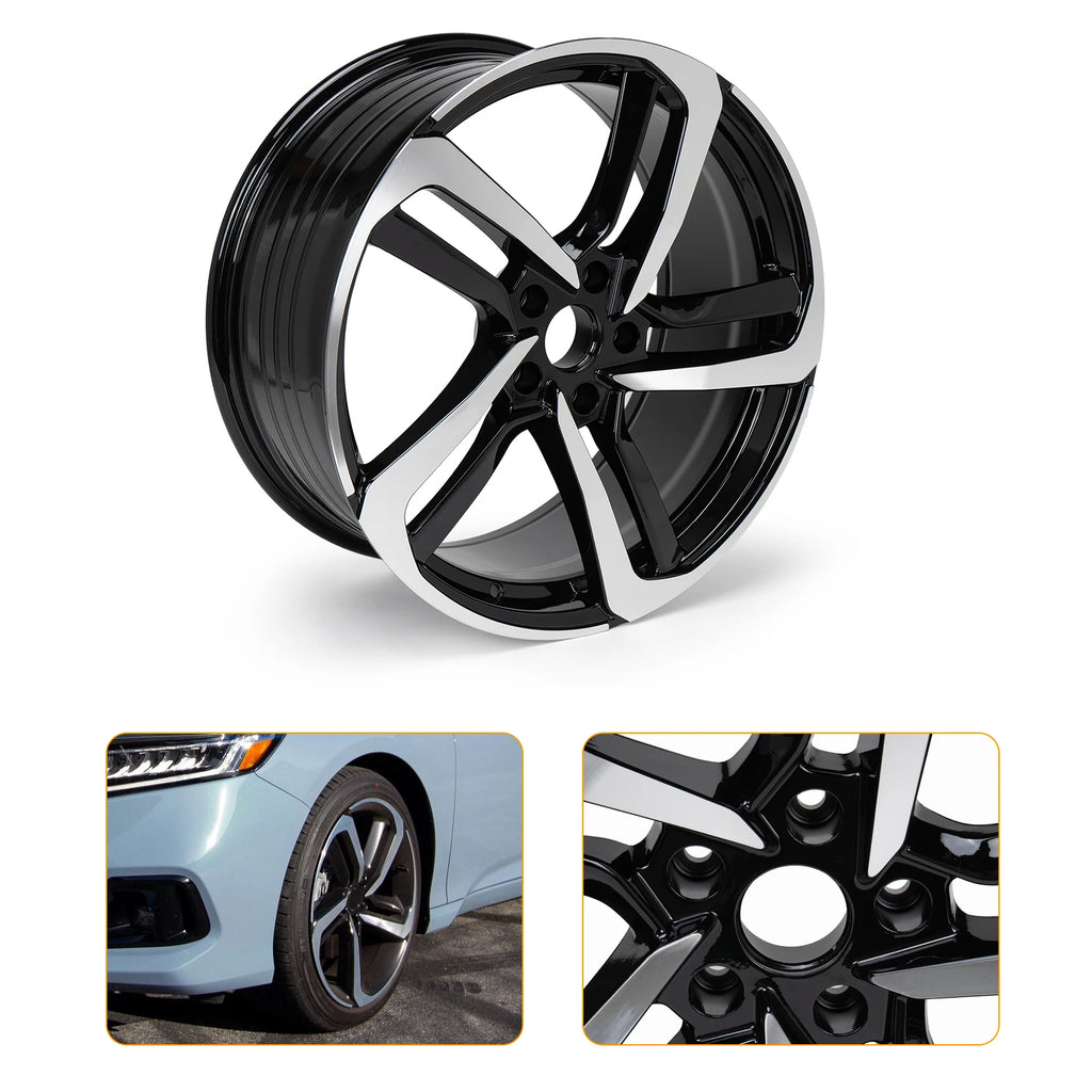 19×8.5 Aftermarket Alloy Wheel for Honda Accord – Black Machined
