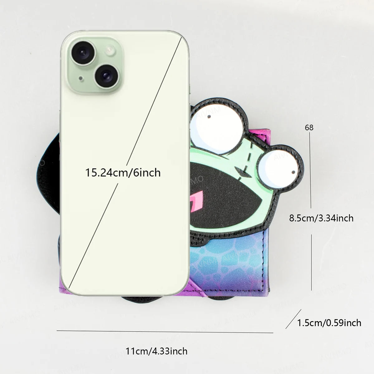 Cartoon-Print Bifold Card Wallet with ID Window