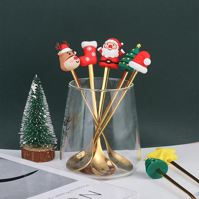Christmas Stainless Steel Fork and Spoon Sets