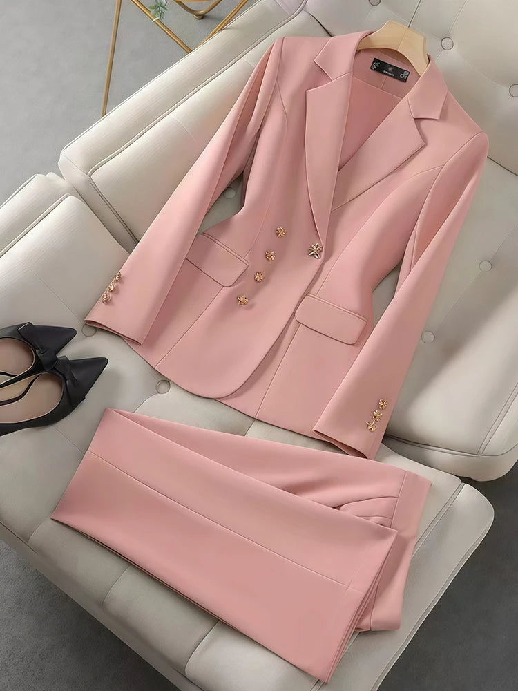 Women's Single-Button Blazer and Pants Set
