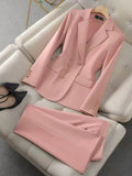 Women's Single-Button Blazer and Pants Set
