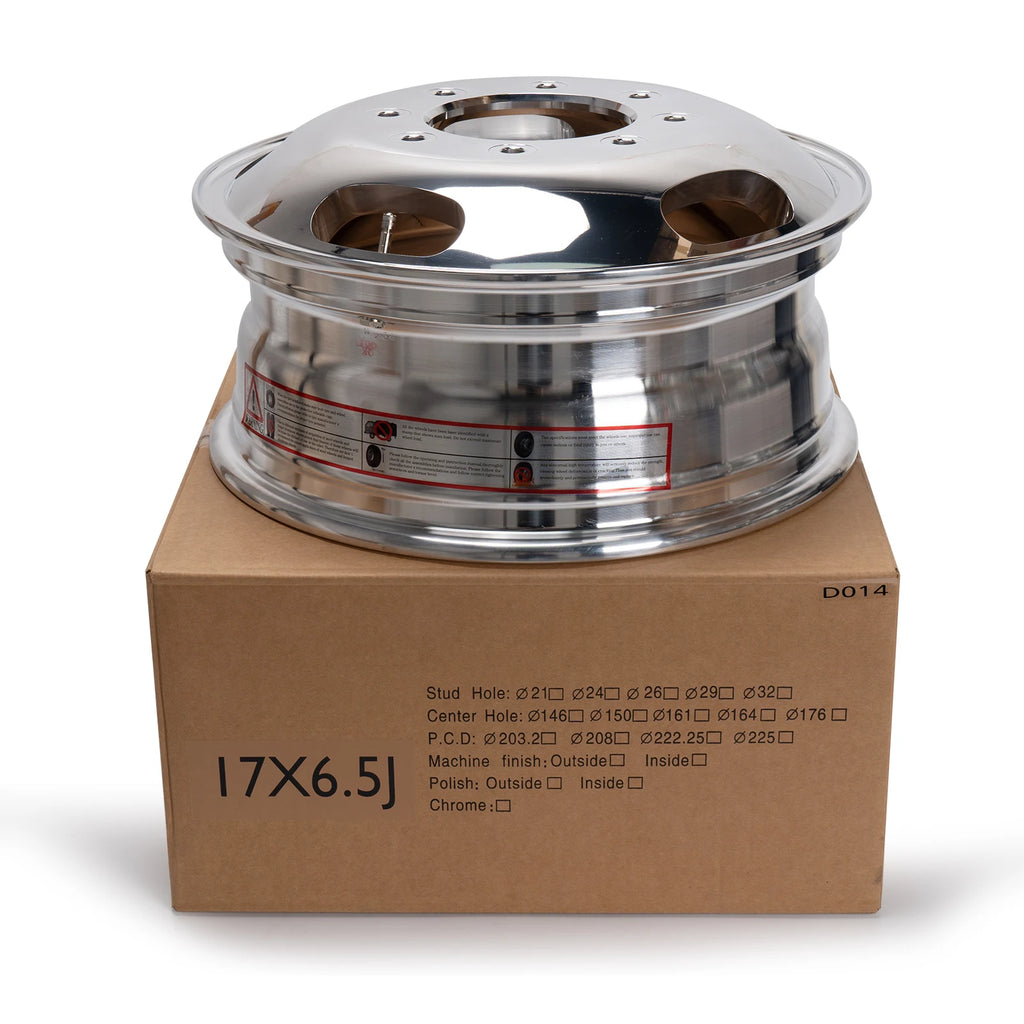 17×6.5 Front Dually Alloy Wheel – 8×200, Polished