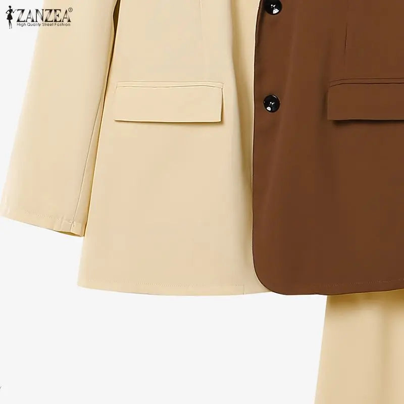 ZANZEA Patchwork Blouse and Pants Set