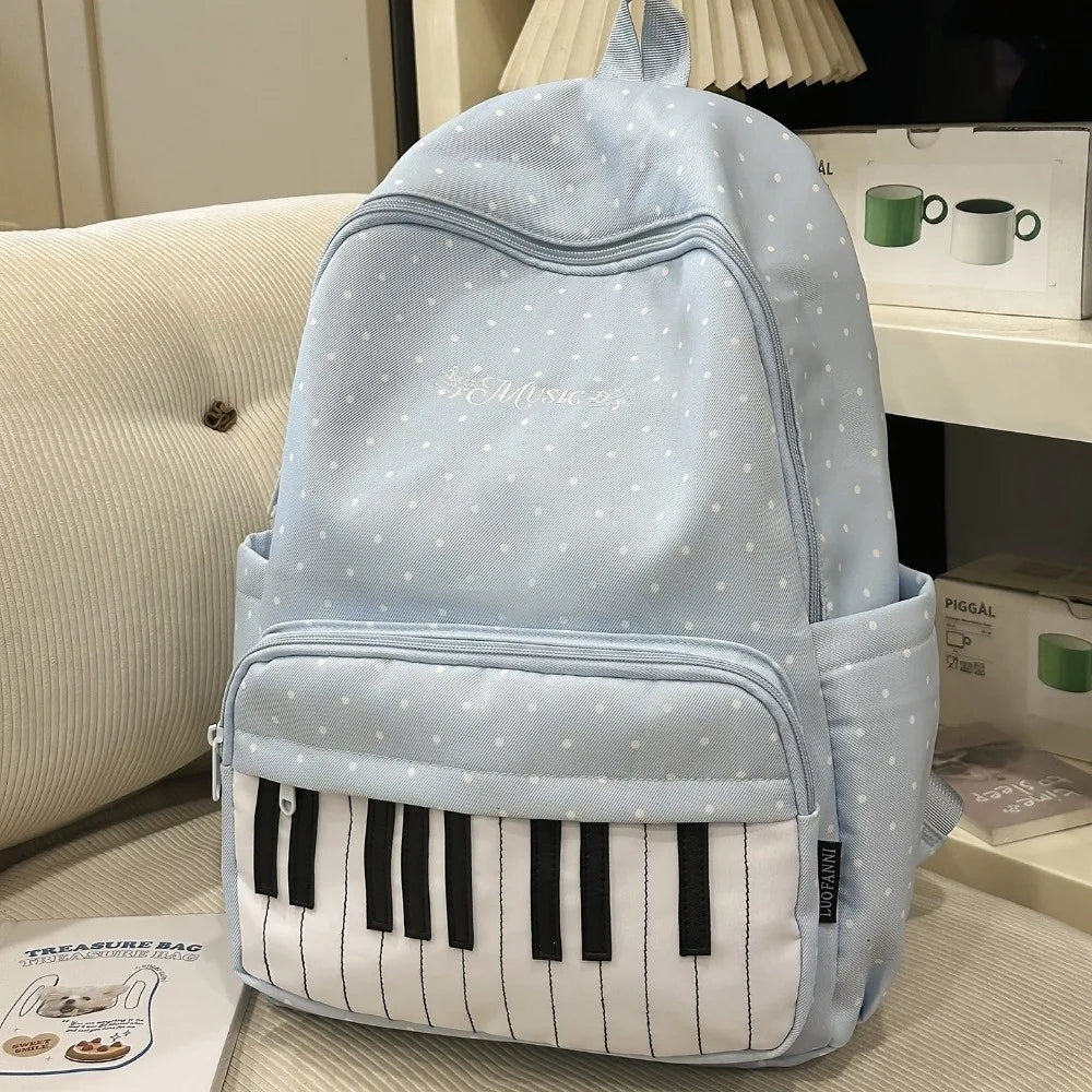 Piano-Key Print Lightweight Backpack