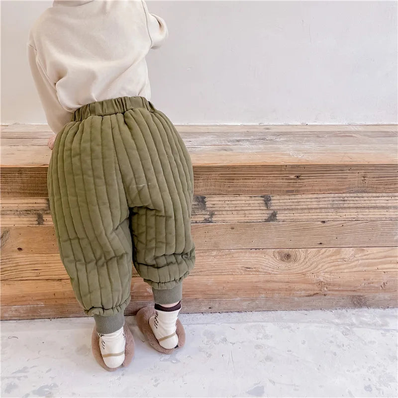 Children's Clothing From 2 To 7 Years Winter Kids Warm Cotton-Padded Trousers Baby Girls Thick Pants Toddler Boys Wear Clothes Whispering Desires Shoppe