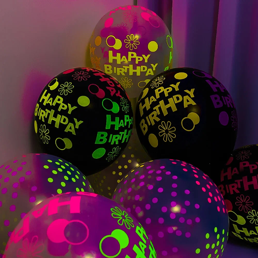 12-Inch Fluorescent Dot Latex Party Balloons