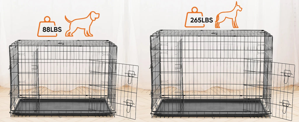 JHK 48" Double-Door Folding Wire Dog Crate