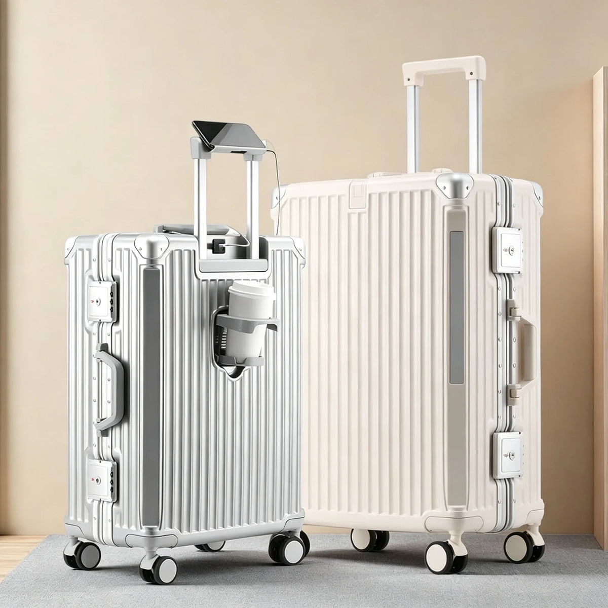 BunnyFly Suitcase Travel Suitcase Men Women 20 Carry-On Luggage Women PC Aluminum Frame Trolley Case TSA Password Lock Whispering Desires Shoppe