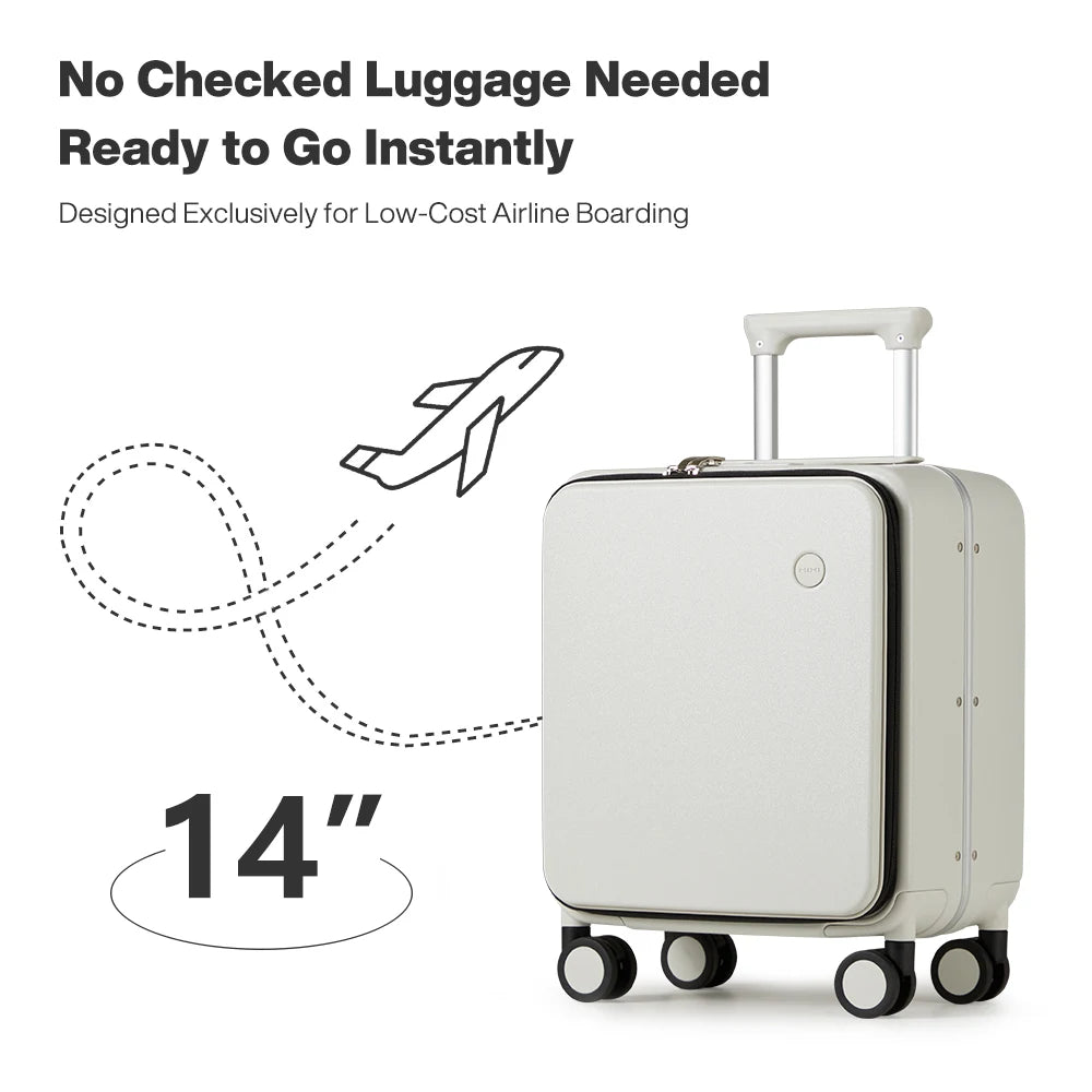 Mixi 14 Inch Underseat PC Hard Shell Suitcase Top Opening Aluminum Frame Travel Suitcases with Wheels Carry On Luggage Whispering Desires Shoppe