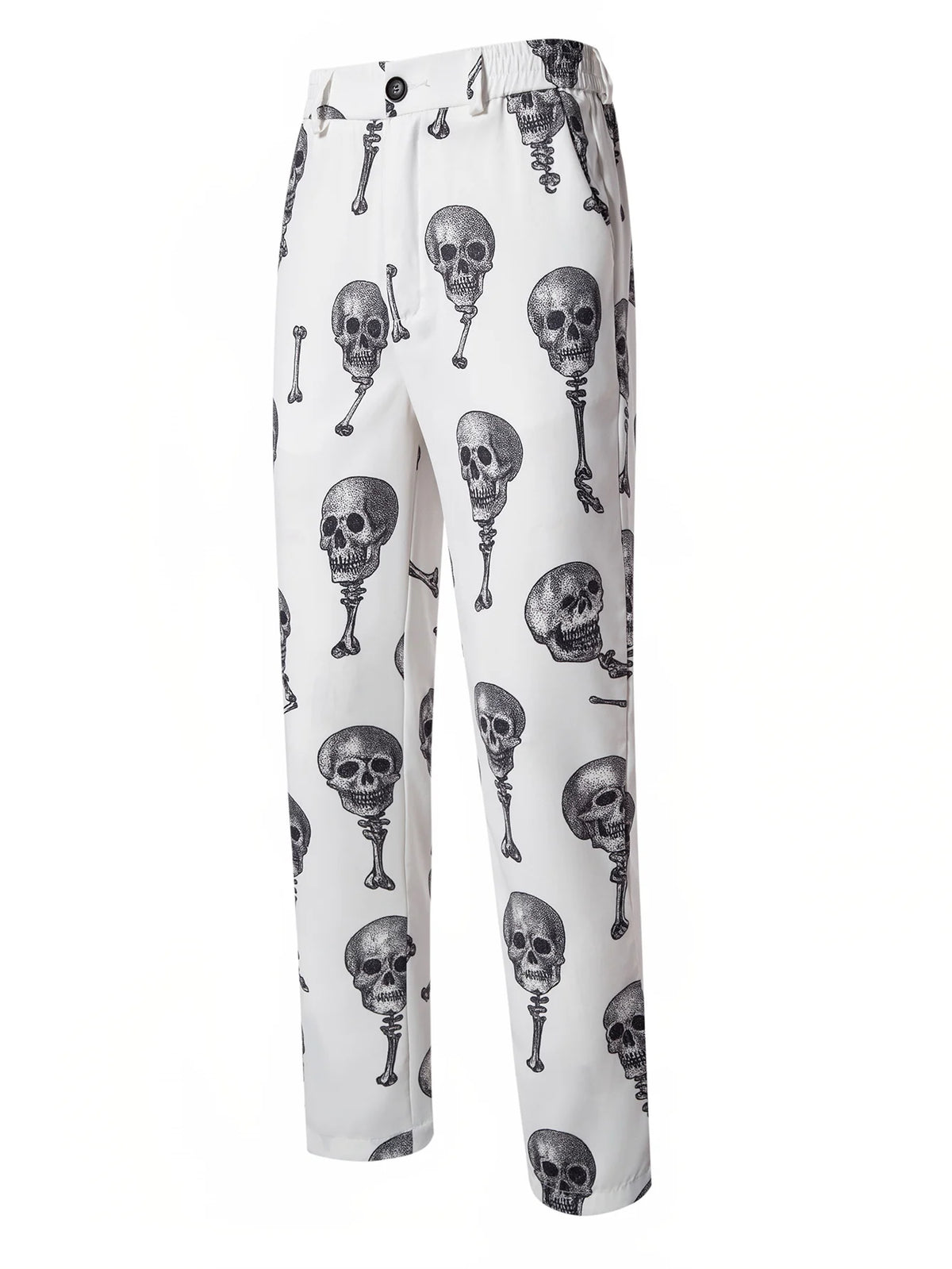 Men's Skull-Print Two-Piece Party Suit