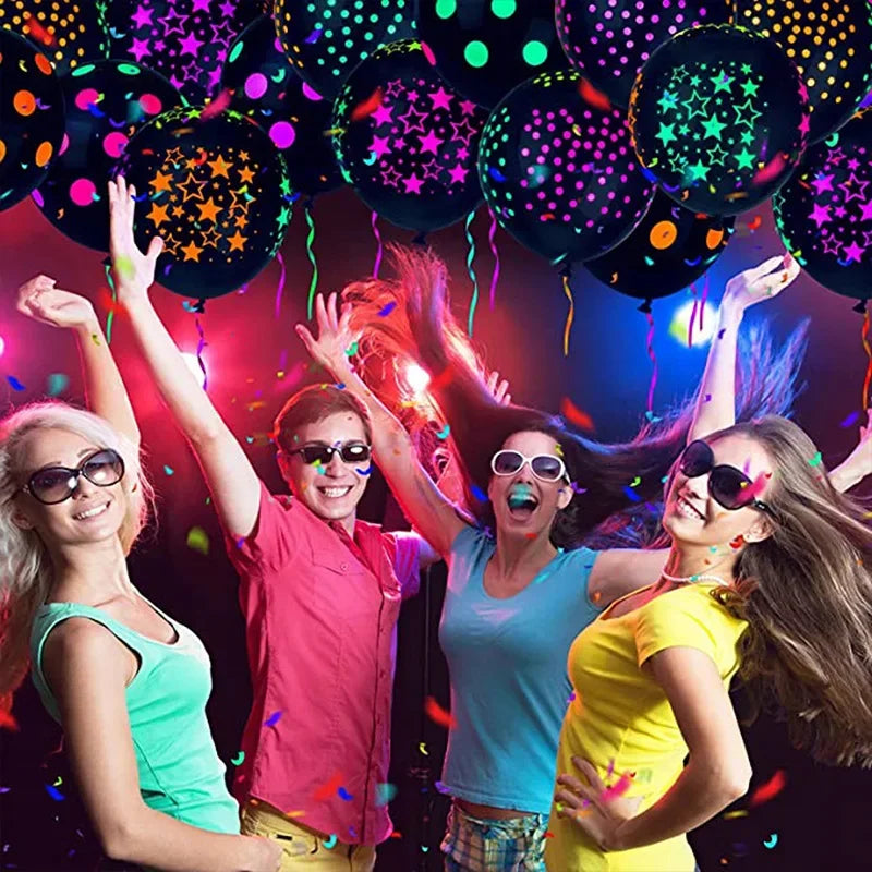 12-Inch Fluorescent Dot Latex Party Balloons