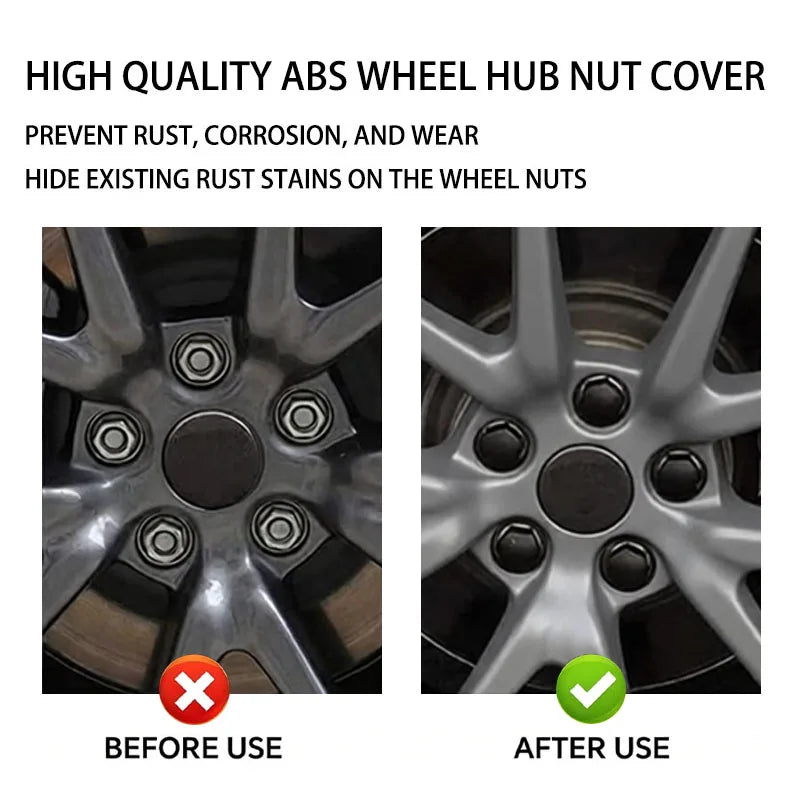 Black Wheel Lug Nut Covers – Set of 20