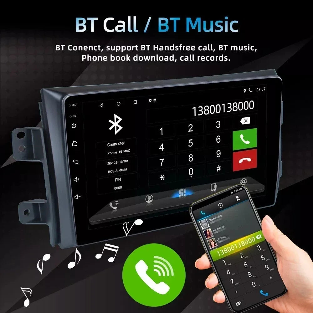 9-Inch Stereo for Suzuki SX4 and Fiat Sedici — 4 GB / 64 GB