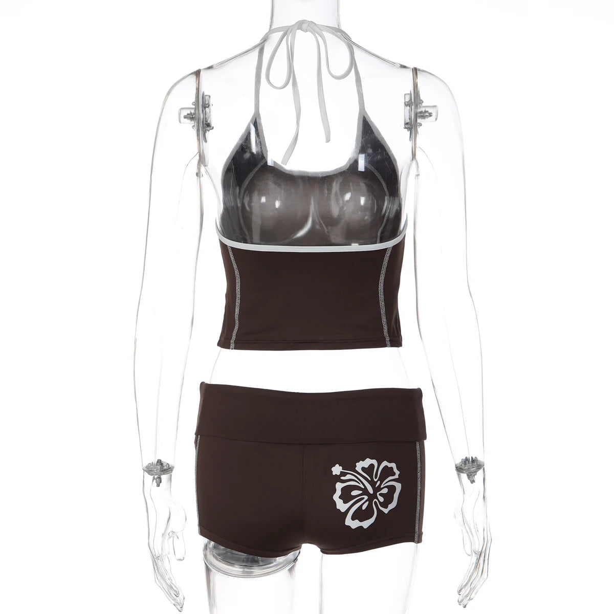 Women's Halter Crop Top and Floral Shorts Set