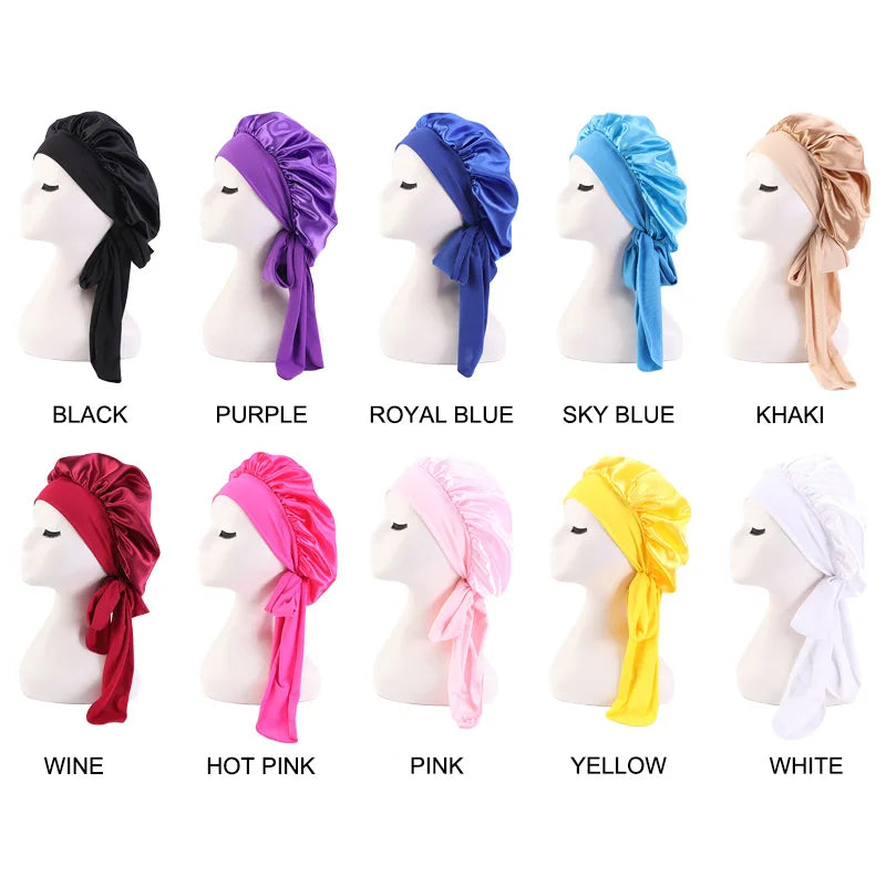 Women's Wide-Band Satin-Look Sleep Bonnet