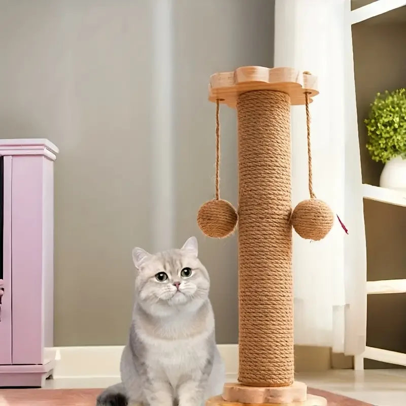 Wooden Cat Scratching Board with Rotating Platform