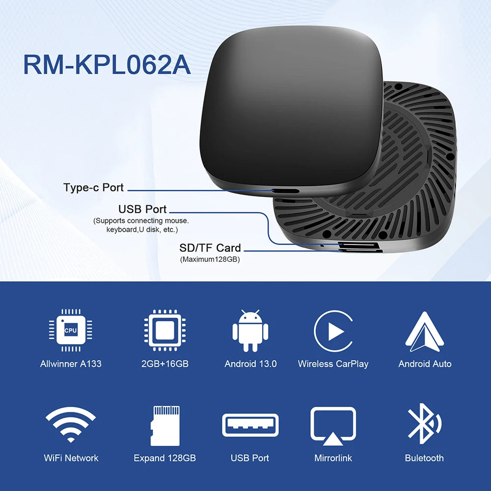 LEXXSON Wireless CarPlay & Android Auto AI Box