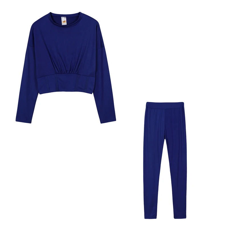 Women's Solid-Color Two-Piece Casual Outfit
