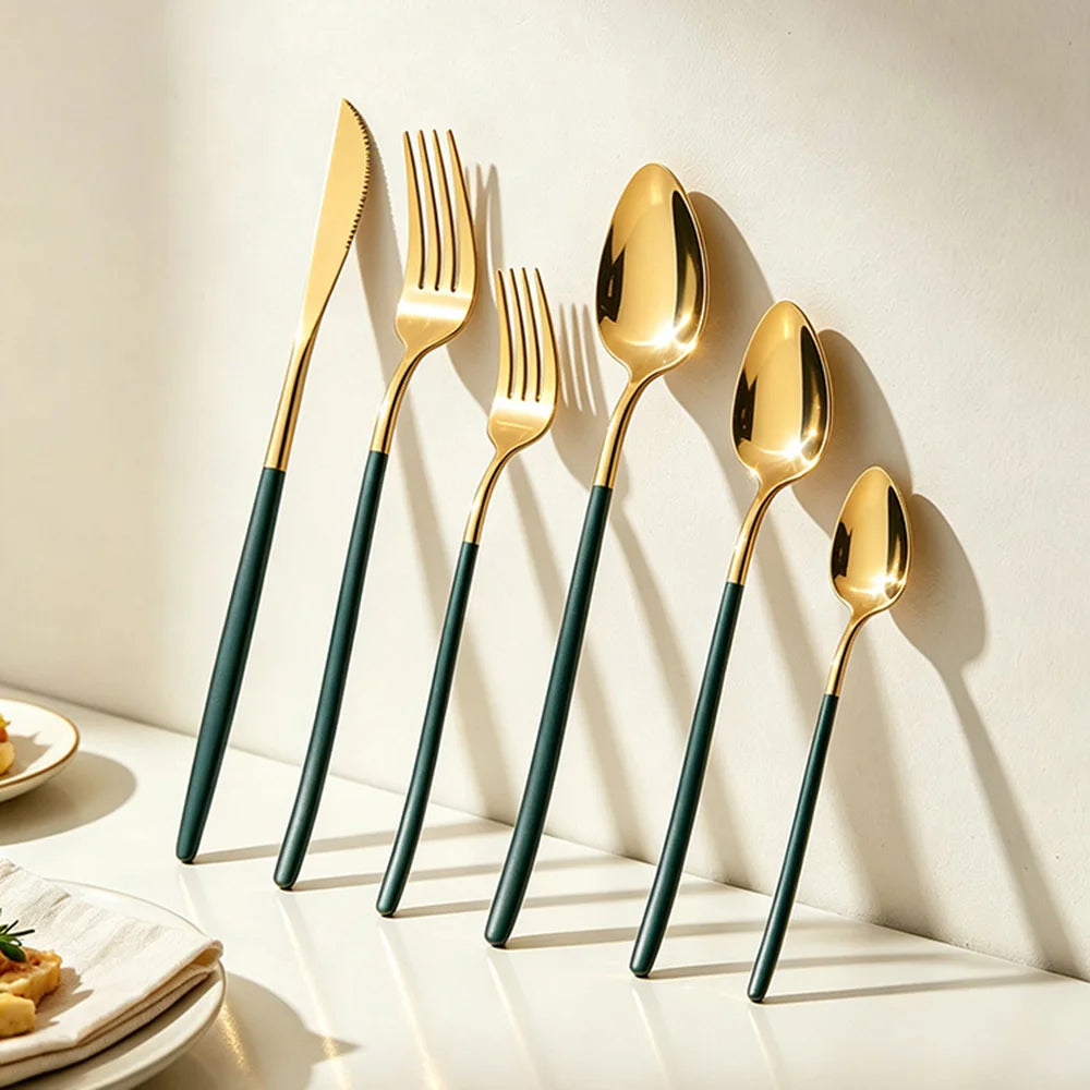 PINKTEN Stainless Steel Flatware — 6 Pieces