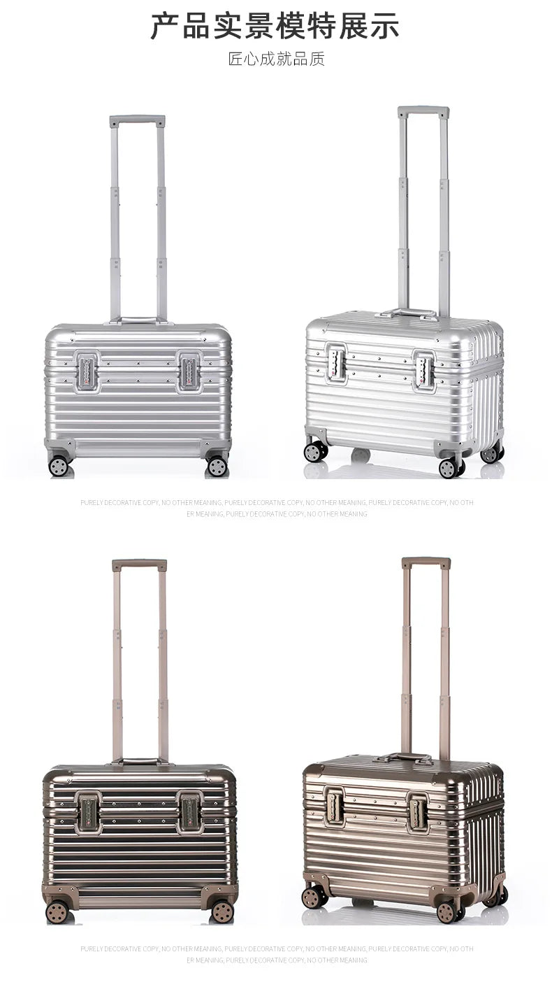 Bunnyfly 18/20-Inch Aluminum Alloy Magnesium Modern Carry-On Luggage Air Approval Aluminum Trolley Portable Cabin Size Suitcase Dsers