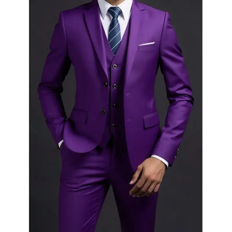 Men's Three-Piece Suit – Blazer, Vest & Trousers