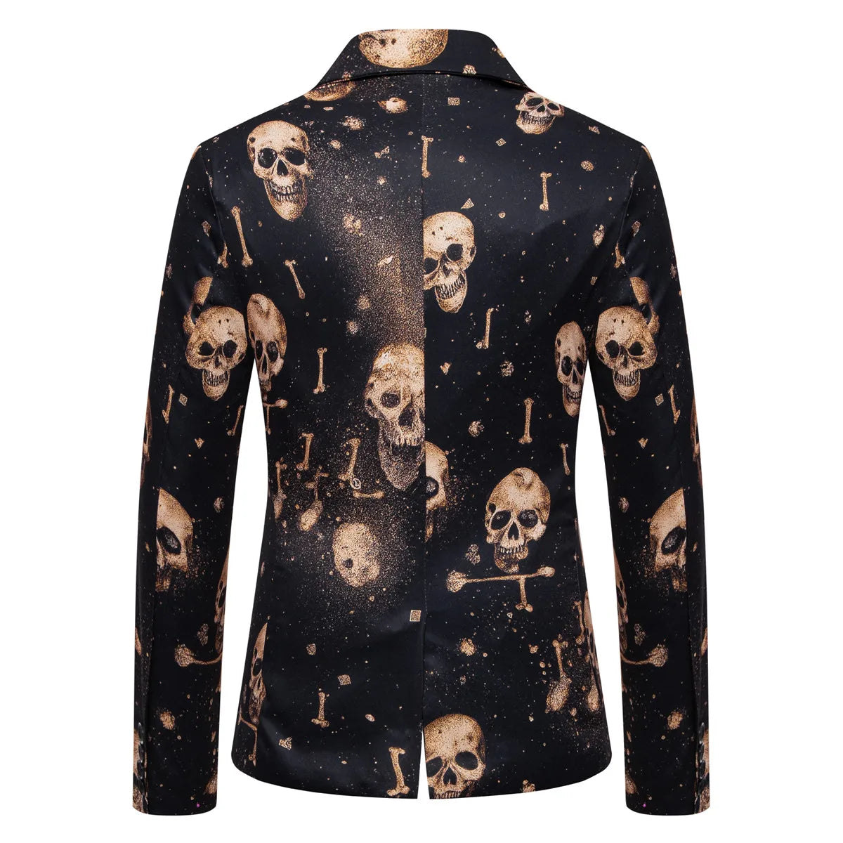 Men's Skull-Print Two-Piece Party Suit