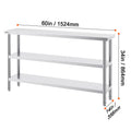 SucceBuy Stainless-Steel Kitchen Prep Work Table