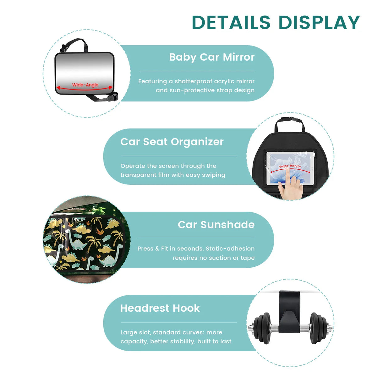 Baby Car Travel Essentials 6-Piece Accessory Kit