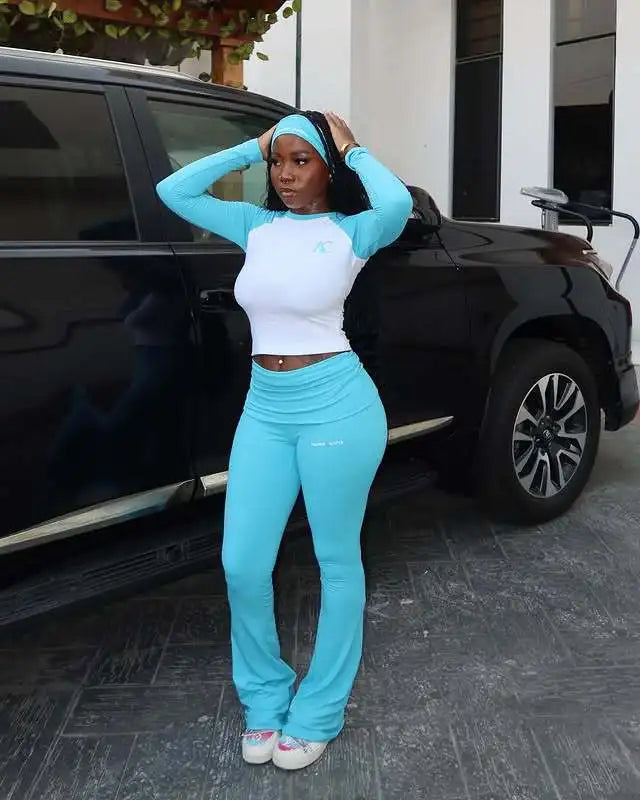 Women's Long-Sleeve Crewneck Top and Pants Set