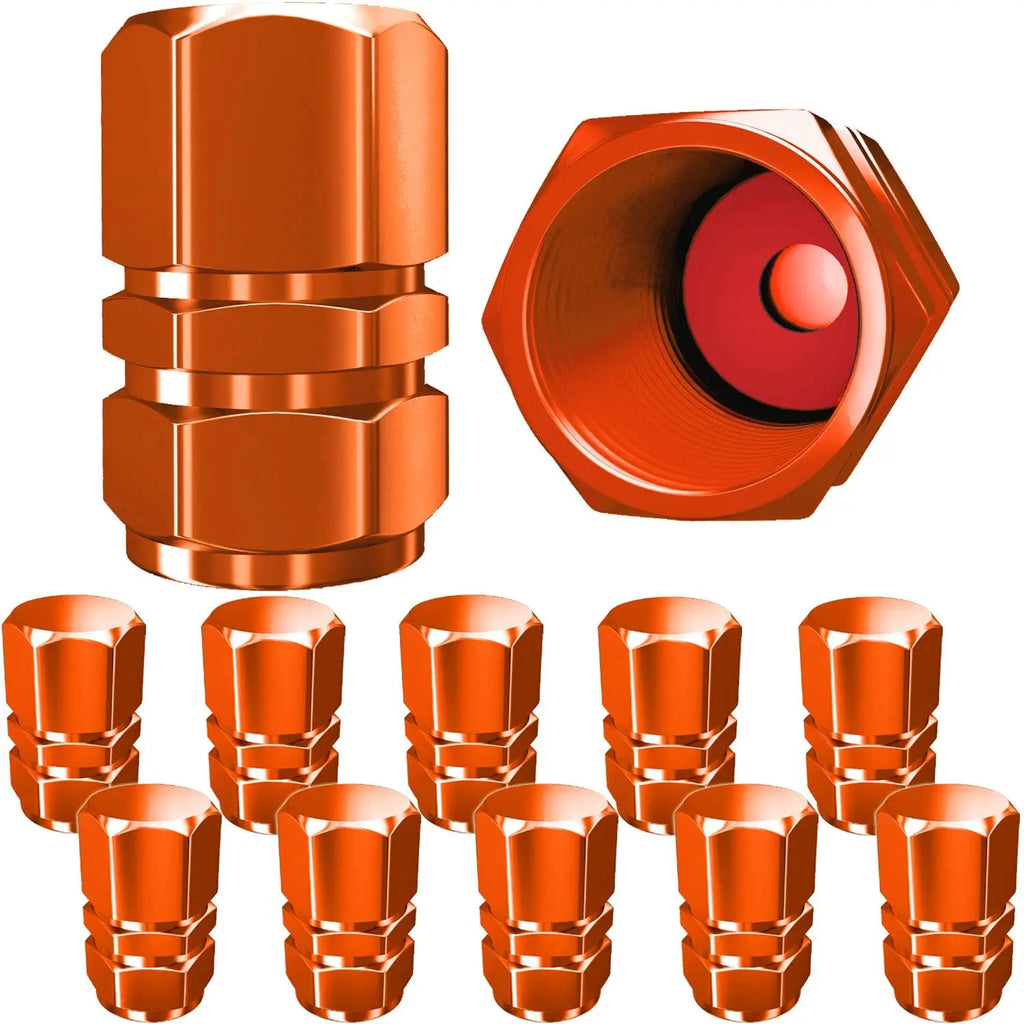 Aluminum Tire Valve Caps with Rubber Seals – Set of 4