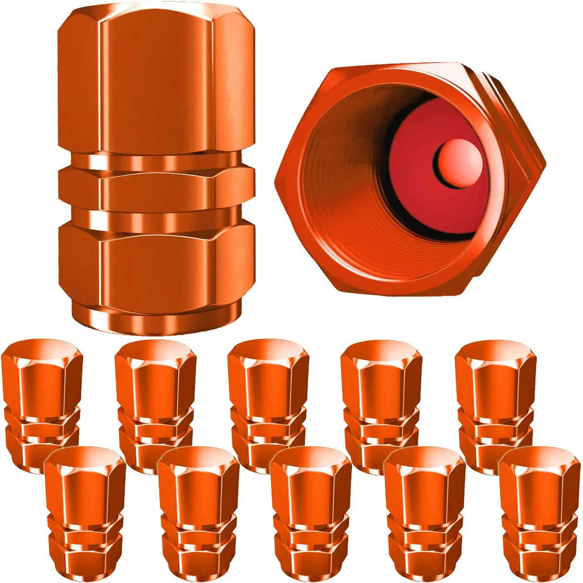Aluminum Tire Valve Caps with Rubber Seals – Set of 4